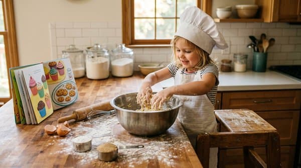 Child reading a personalized chef adventure book