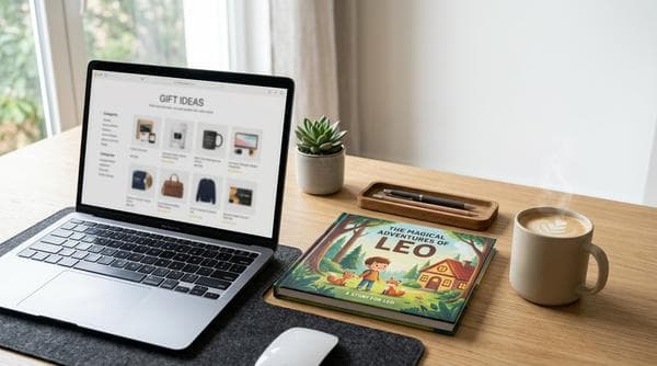 Envoltorio de regalo con libro de cuentos personalizado