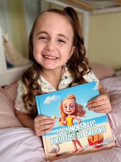 Young child reading their custom personalized storybook with their photo inside