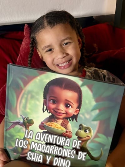 Child enjoying their custom printed personalized children's book gift