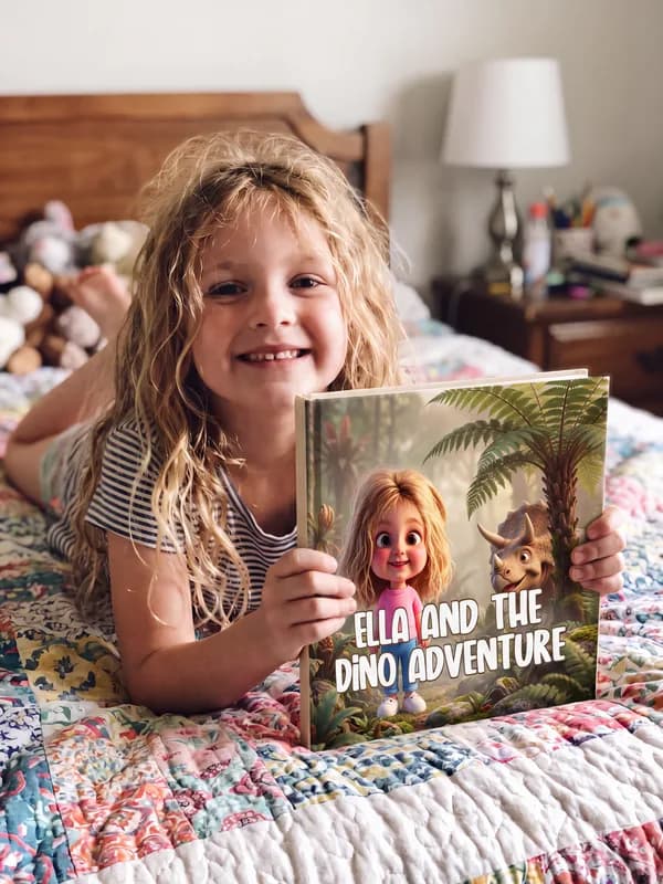 Joyce's child with their Adorabook