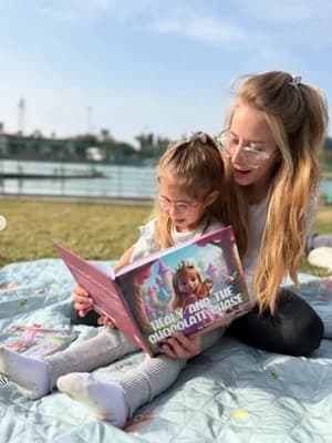 Joanna Grant's child with their Adorabook