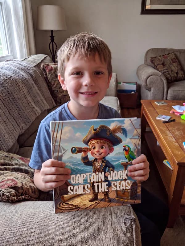 Carole's child with their Adorabook