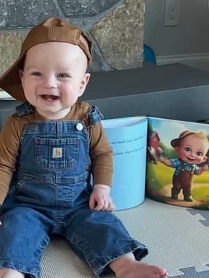 Tracey's child with their Adorabook