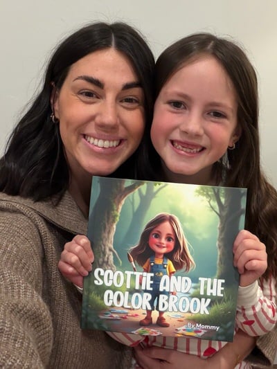 Child enjoying their custom printed personalized children's book gift